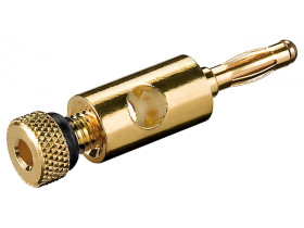 Wtyk bananowy z przyłączem gwintowanym pozłacany, 4...