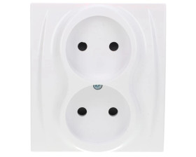 LOGO Gniazdo podwójne b/u biały LGP-2p