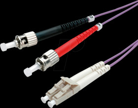 21158771 LWL patch cable, LC duplex/ST duplex, OM4, 50/125 µm, violet, 1