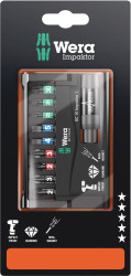 Zestaw końcówek do wkrętaka Sześciokątny, Phillips, Pozidriv, Torx l. elementów: 10 rozmiar: 25 mm Wera