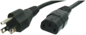 Device connection cable, North America, plug type B, straight on C13 socket, straight, SJT 3 x AWG 18, black, 2.5 m, 498G-SJT3X1
