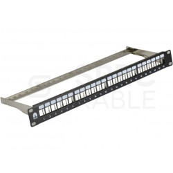 Patch panel pusty RACK 19" 1U na 24 moduły keystone STP czarny NEKU