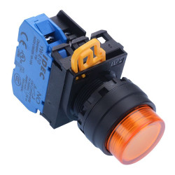 YW1L-M2E10Q3A Amber 12V illuminated 22mm Momentary Push Button Switch NO IP65 IDEC