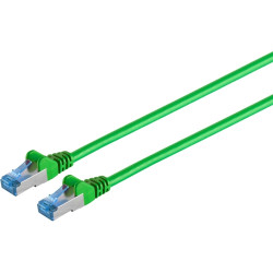 Patch cable, RJ45 plug, straight to RJ45 plug, straight, Cat 6A, S/FTP, PVC, 0.25 m, green, BYB-5-87F5059