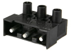 Plug, 3 pole, cable assembly, screw connection, 0.5-4.5 mm², black, 163 ST/ 3 DS EV