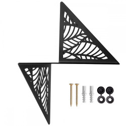 Półka narożna ścienna czarna loft prawa ażurowa