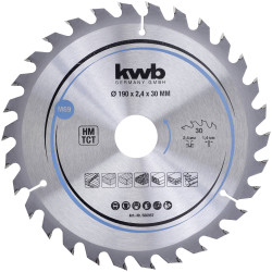 kwb 586957 Carbide Saw Blade 190x30mm for Wood &amp; plastic cutting