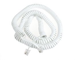 Kabel telefoniczny słuchawkowy spiralny biały (7m)