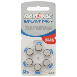 6 x baterie do aparatów słuchowych Rayovac 675 IMPLANT PRO