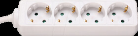 Socket strip, 4-way, 1.4 m, white