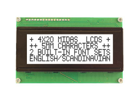 Wyświetlacz monochromatyczny LCD, , Alfanumeryczny, Midas