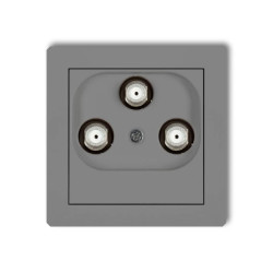 DECO Gniazdo multimedialne 3F DATA (Vectra) szary mat 27DGMV