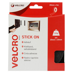 VELCRO&#xAE; Brand VEL-EC60217 Stick On Tape 20mm x 5m - Black