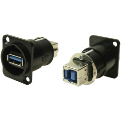 Cliff CP30108 XLRFT USB 3.0 Socket Adapter Black Metal 1pc