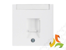 BERKER B.KWADRAT Płytka czołowa do gniazda multimedialne 1 pojedyncza z zasuwami z polem opisowym biały mat 11701909 HAGER