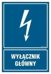 ZNAK - HG012 Wyłącznik główny 70 x 105 cm FN - Folia samoprzylepna