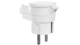 Rozdzielacz Kątowy Wtyczka-Gniazdo Z Pokrywą Z/U 16A 2P Ip44 Awa-Wgb Biała 51.35