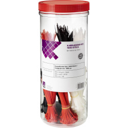 TruComponents 40010 Cable tie 100 x 2.5mm Blk/Red/Ecru 1000 pc(s)