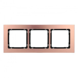 DECO Ramka uniwersalna potrójna - aluminium szczotkowane (ramka: kolor miedziany spód: czarny) 9-12-DRA-3