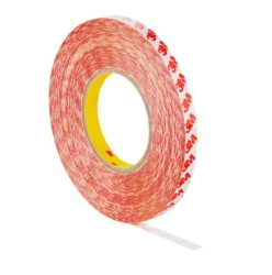 Taśma dwustronna szerokość: 12mm 3M grubość: 0.2mm Taśma podwójnie powlekana Biały , materiał: Folia poliestrowa