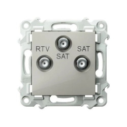 SZAFIR Gniazdo RTV-SAT z dwoma wyjściami SAT kaszmirowy beż GPA-Z2S/m/83