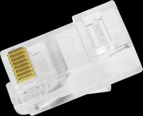MP0027 RJ45 modular plug, Cat.6, unshielded, pass through, 50 pcs.