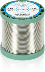Solder, lead-free, SAC (Sn96.5Ag3.0Cu0.5), Ø 0.75 mm, 250 g, 52760720