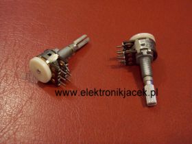 Potencjometr obrotowy 2x220k Ohm logarytmiczny