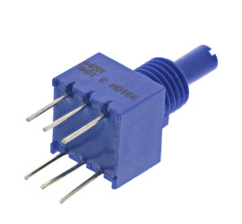 Potencjometr z plastiku przewodzącego 3,17 mm 100kΩ ±20% 0.25W ±1000ppm/°C liniowy Montaż panelowy, przewlekany