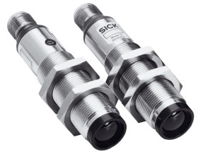 Czujniki fotoelektryczne Przez wiązkę Cylindryczne SICK PNP zakres 20 m Podczerwień