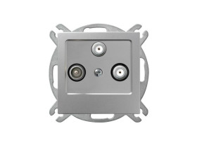 AS Gniazdo antenowe RTV-SAT z dwoma wyjściami SAT srebrne GPA-G2S/m/18 OSPEL