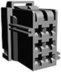 Socket, unequipped, 6 pole, straight, 2 rows, gray, 8-968970-2