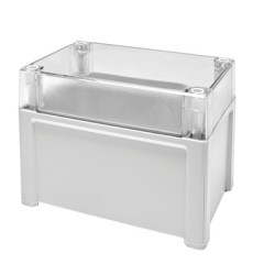 Obudowa ogólnego użytku Poliwęglan szerokość zew. 90 mm długość zew. 187 mm wys. zew. 122 mm Fibox IP65 Jasnoszary