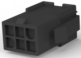Socket housing, 6 pole, pitch 4.2 mm, straight, black, 1-172160-9