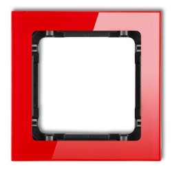 DECO Ramka pojedyncza - efekt szkła (ramka: czerwona spód: czarny) czerwony 17-12-DRS-1