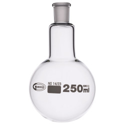 Glassco Jointed Round Bottom Glass Flask with Short Neck 250ml, 14/23 Pack of 10