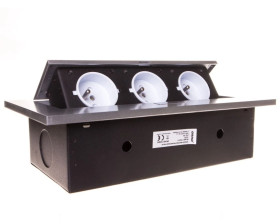 Gniazda wpuszczane w blat 3x230V AC srebrny OR-AE-1335/G