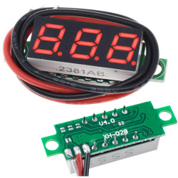 Woltomierz DC LED, miniaturowy miernik 0.28" - czerwony