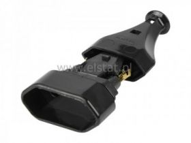 GN wtyczkowe sieciowe czarne płas zacis. bez uziem