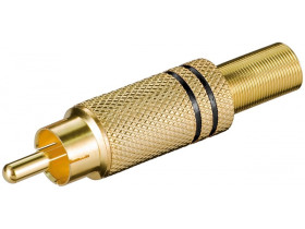 Wtyk RCA pozłacany z zabezpieczeniem przed zginaniem