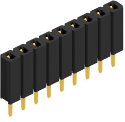 Socket header, 9 pole, pitch 2.54 mm, straight, 10025427