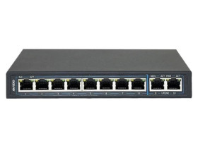 Niezarządzalny przełącznik (switch) 10xRJ45 - 8 portów RJ45 PoE+ 1Gb/s + 2 porty RJ45 Uplink 1Gb/s AVIZIO