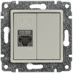 VENA Gniazdo komputerowe pojedyncze RJ45 kat.6 ekranowane krem 510366