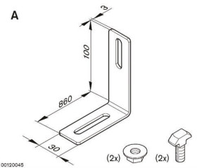 Wspornik montażowy, 80mm x 30mm x 100mm Bosch Rexroth