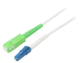 SCA-LCU/OS2-200WH Patch cord światłowodowy OS2 LC/UPC,SC/APC 20m LSZH biały