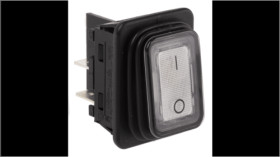KCD4-W przełącznik kołyskowy hermetyczny podświetlany 230V biały stabilny ON-OFF