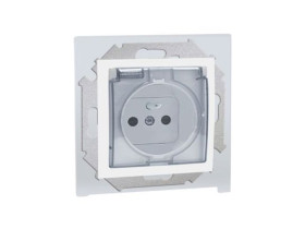 SIMON 15 Gniazdo z uziemieniem do wersji IP44 bez uszczelki klapka transp. (moduł) zaciski śrubowe biały 1591940B-030A KONTAKT S