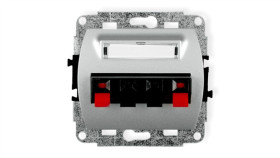 Trend Gniazdo Głośnikowe Podwójne Srebrny 5Gg-2