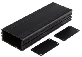 Obudowa urządzeń elektronicznych wentylowana, aluminiowa, Czarny, 225 x 81.4 x 40mm, RS PRO
