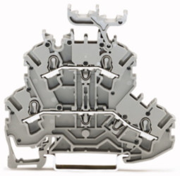Feed-through/feed-through terminal block, spring-clamp connection, 0.25-4.0 mm², 2 pole, 24 A, 6 kV, gray, 2002-2231
